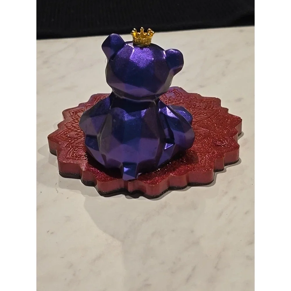 Handmade Resin Cell Phone Holder Purple Red‎ Bear  740